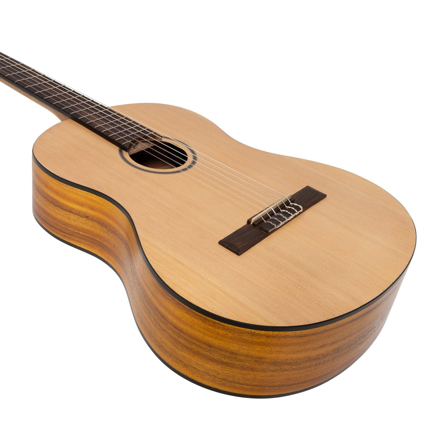 Martinez Left Handed Full Size Student Classical Guitar Pack with Built In Tuner (Spruce/Koa)