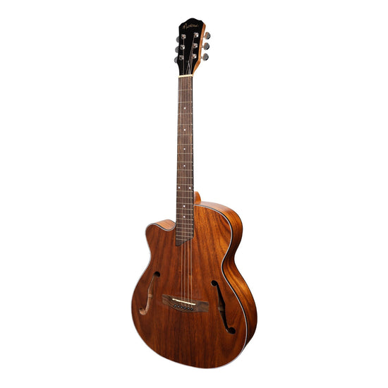 Martinez Left Handed Jazz Hybrid Acoustic-Electric Small Body Cutaway Guitar (Rosewood)
