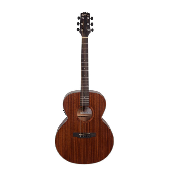 Load image into Gallery viewer, Martinez &amp;#39;Natural Series&amp;#39; Mahogany Top Acoustic-Electric Jumbo Guitar (Open Pore)
