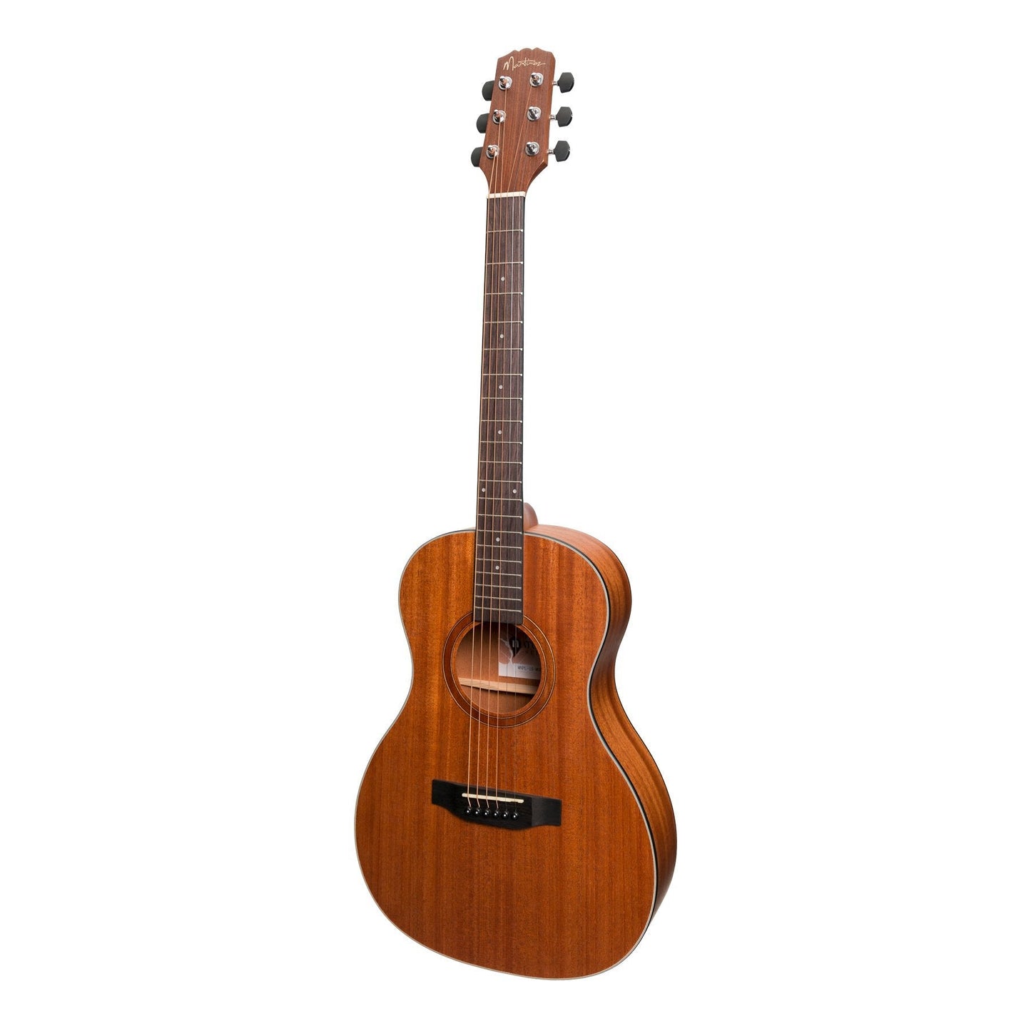 Martinez 'Natural Series' Mahogany Top Acoustic-Electric Parlour Guitar (Open Pore)