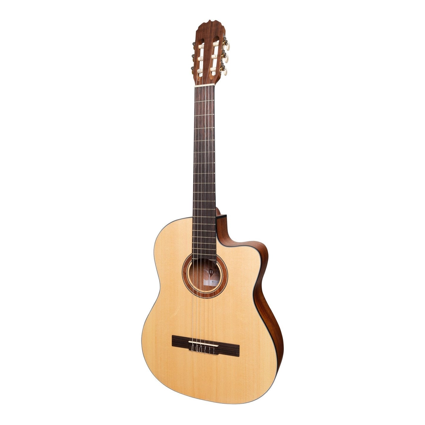 Martinez 'Natural Series' Solid Spruce Top Acoustic-Electric Classical Cutaway Guitar (Open Pore)