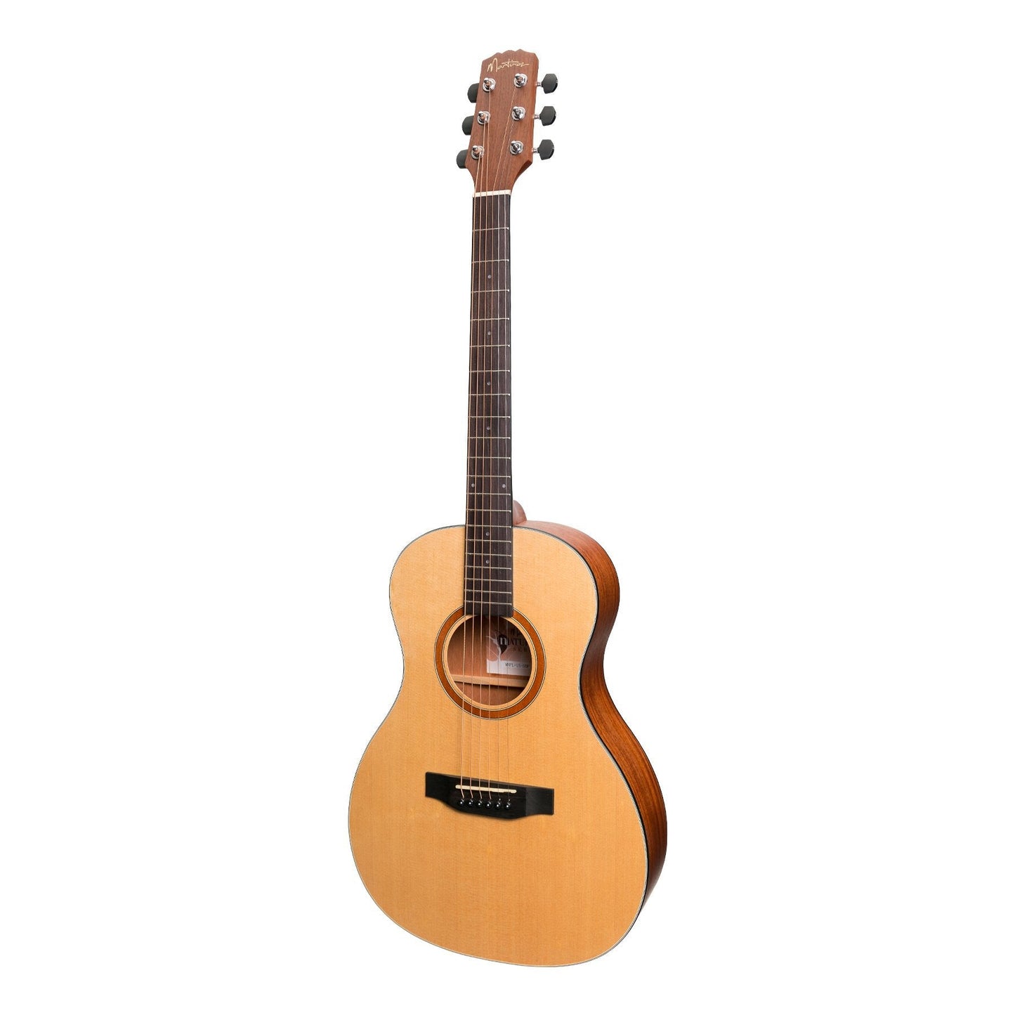 Martinez 'Natural Series' Spruce Top Acoustic-Electric Parlour Guitar (Open Pore)