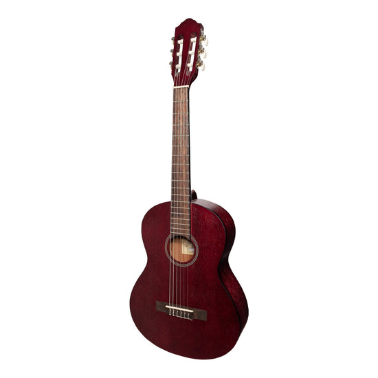 Martinez 'Slim Jim' 3/4 Size Student Classical Guitar with Built In Tuner (Red)