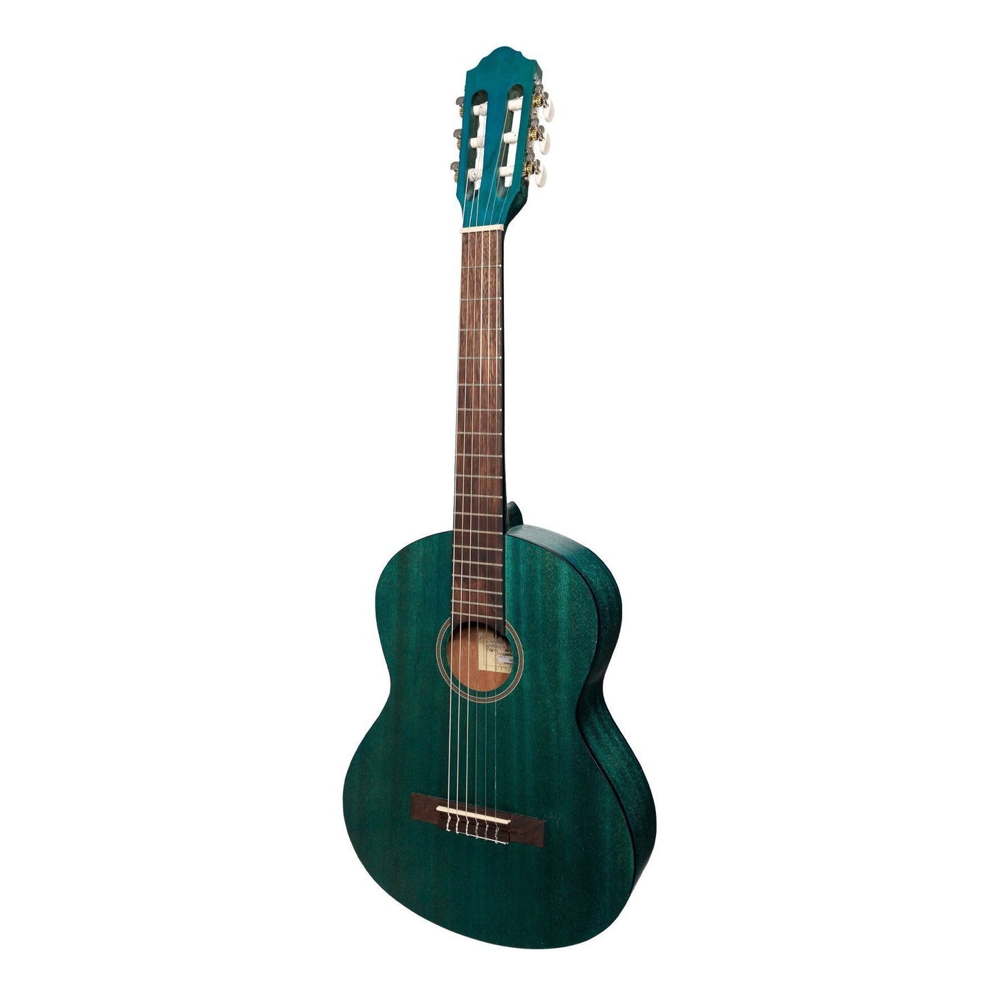 Martinez 'Slim Jim' 3/4 Size Student Classical Guitar with Built In Tuner (Teal Green)