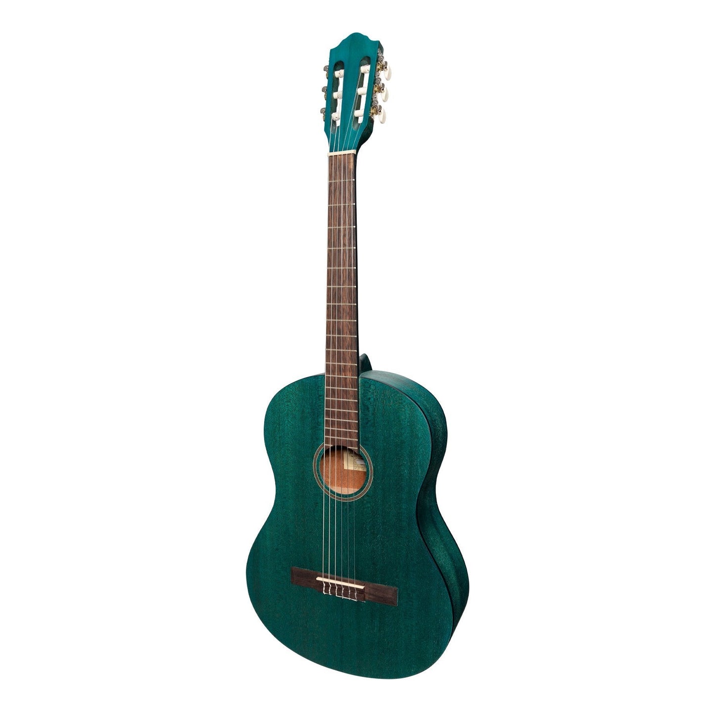Martinez 'Slim Jim' Full Size Student Classical Guitar with Built In Tuner (Teal Green)