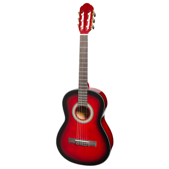 Martinez 'Slim Jim' G-Series 3/4 Size Classical Guitar with Built-in Tuner (Trans Wine Red-Gloss)