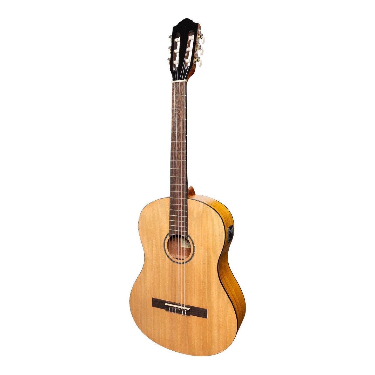 Martinez 'Slim Jim' Left Handed Full Size Student Classical Guitar with Built In Tuner (Spruce/Koa)