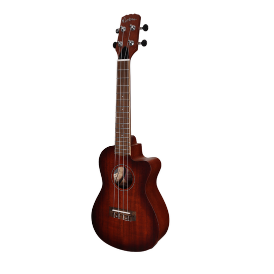 Martinez 'Southern Belle 6 Series' Mahogany Solid Top Electric Cutaway Concert Ukulele with Hard Case (Sunburst)