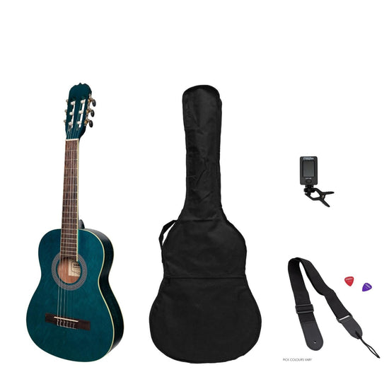 Sanchez 1/2 Size Student Classical Guitar Pack (Blue)