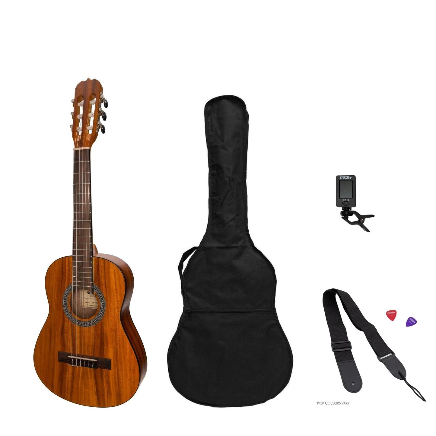 Sanchez 1/2 Size Student Classical Guitar Pack (Koa)