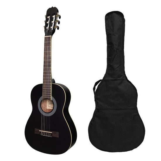 Sanchez 1/2 Size Student Classical Guitar with Gig Bag (Black)