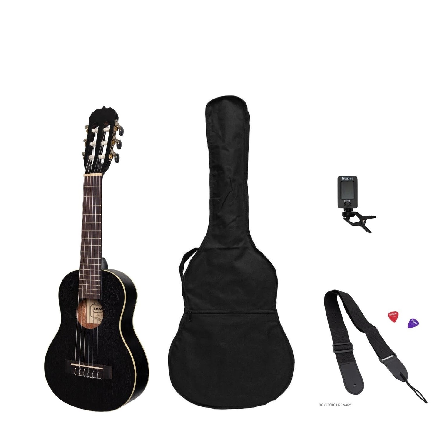 Sanchez 1 4 Size Student Classical Guitar Pack Black jademcaustralia