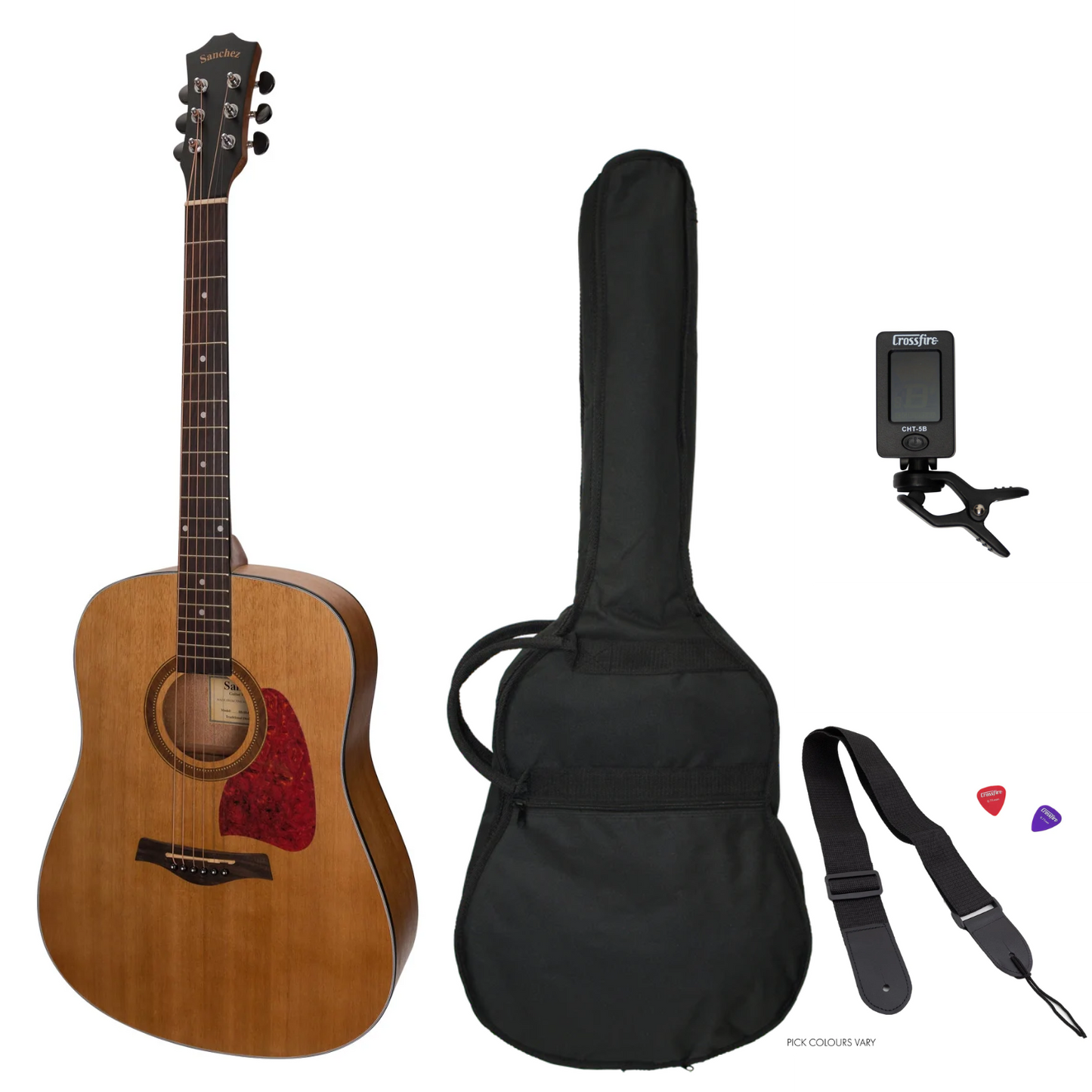 Sanchez Acoustic Dreadnought Guitar Pack (Acacia)