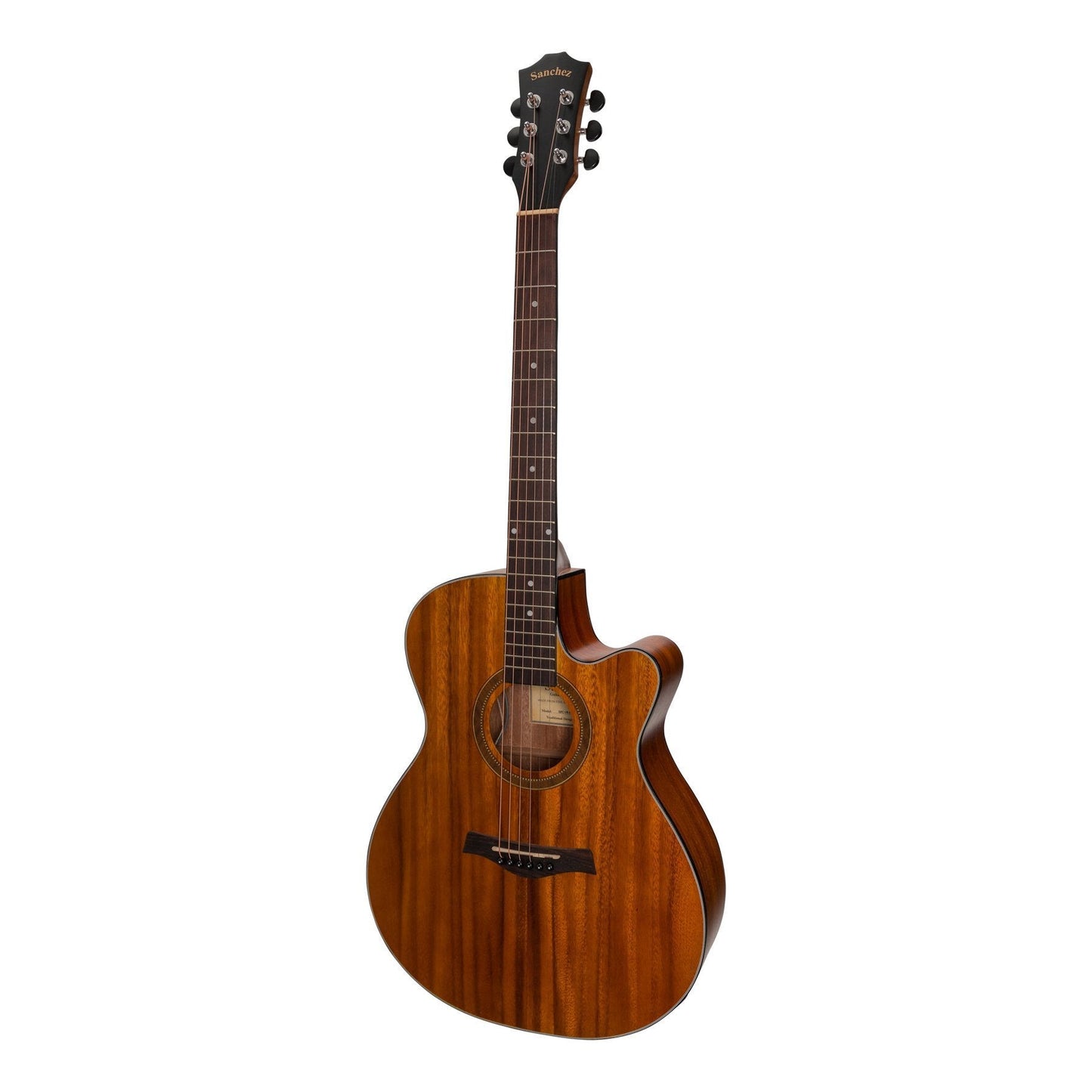 Sanchez Acoustic-Electric Small Body Cutaway Guitar (Koa)