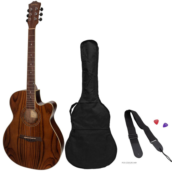 Sanchez Acoustic-Electric Small Body Cutaway Guitar Pack (Rosewood)