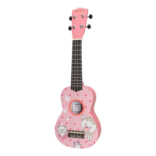 Sanchez 'Friendly Folk' Soprano Ukulele (Pink/Teddy)