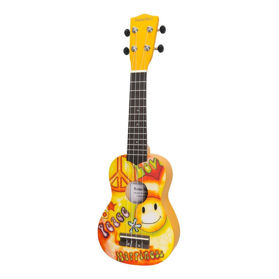 Sanchez 'Friendly Folk' Soprano Ukulele (Yellow/Hippy)