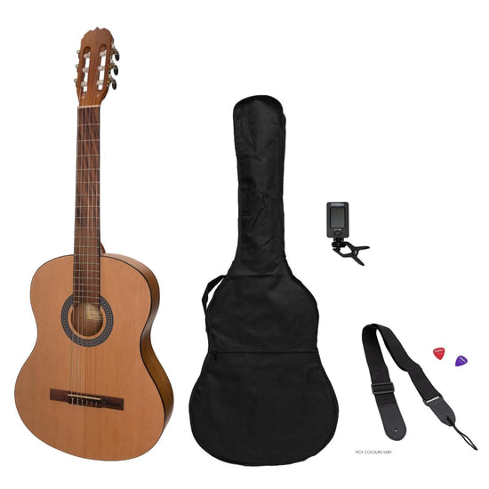 Sanchez Full-size Size Student Classical Guitar Pack (Spruce/Acacia)