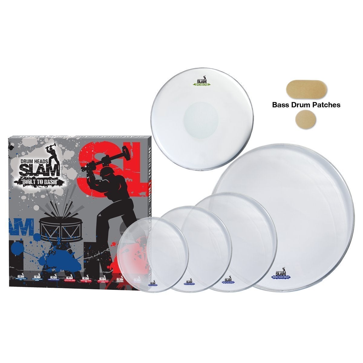 Slam 2-Ply Clear Drum Head Pack (10"T/12"T/14"T/14"S/22"BD)