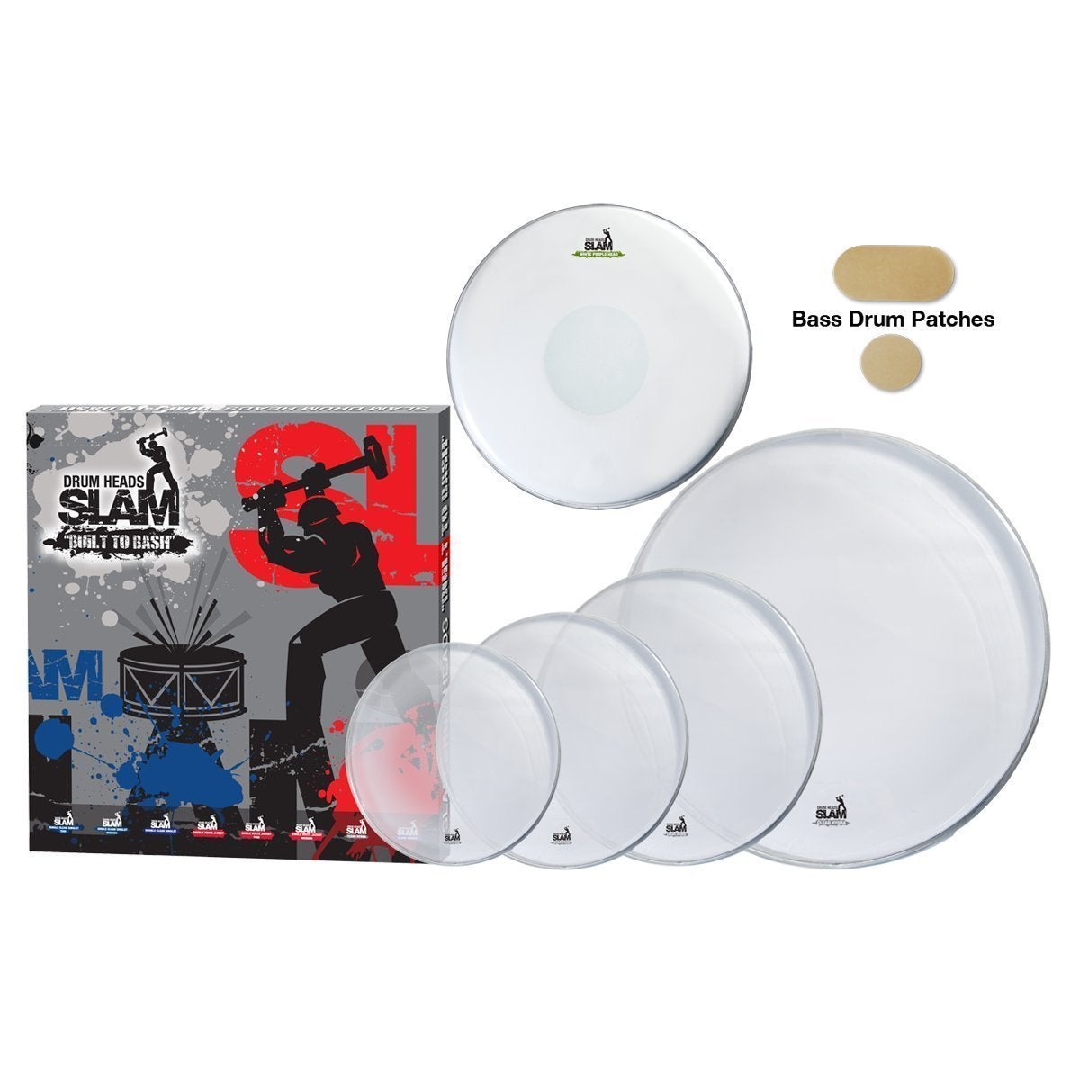 Slam Hydraulic Clear Drum Head Pack (10"T/12"T/14"T/14"S/20"BD)