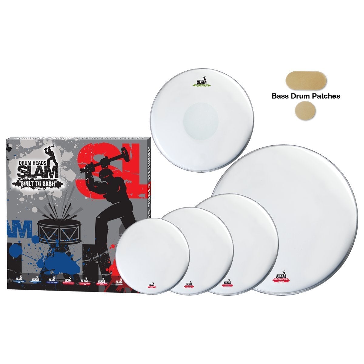 Slam Single Ply Coated Medium Weight Drum Head Pack (10"T/12"T/14"T/14"S/20"BD)