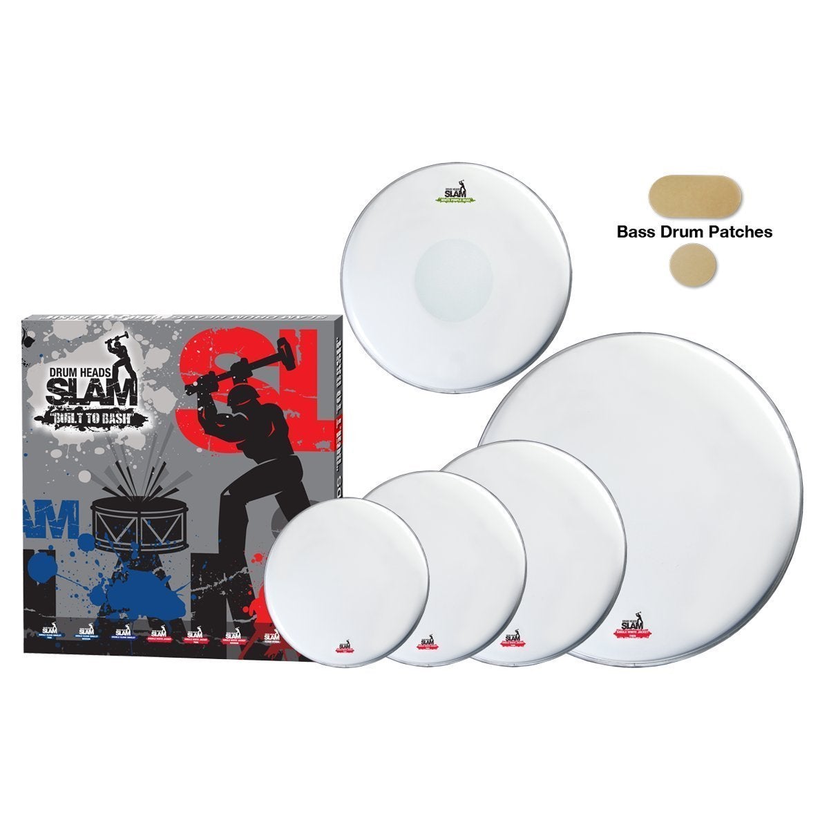 Slam Single Ply Smooth Coated Thin Weight Drum Head Pack (10"T/12"T/14"T/14"S/20"BD)