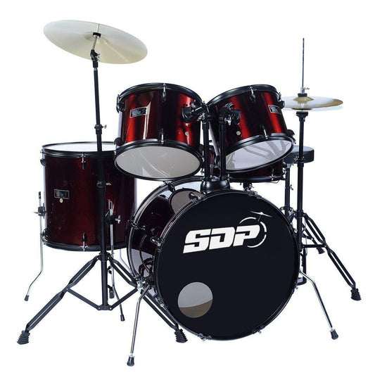 Sonic Drive 5-Piece Rock Drum Kit with 22" Bass Drum (Metallic Wine Red)