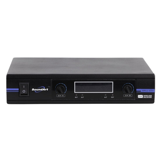 SoundArt Deluxe Dual Channel Wireless Microphone System with Lapel, Headset and Handheld Mics