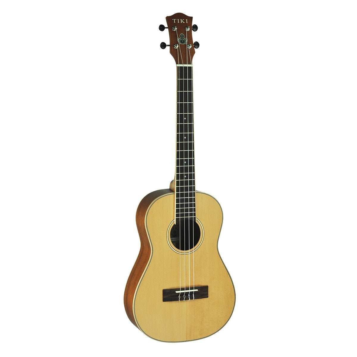 Tiki '6 Series' Spruce Solid Top Baritone Ukulele with Hard Case (Natural Satin)