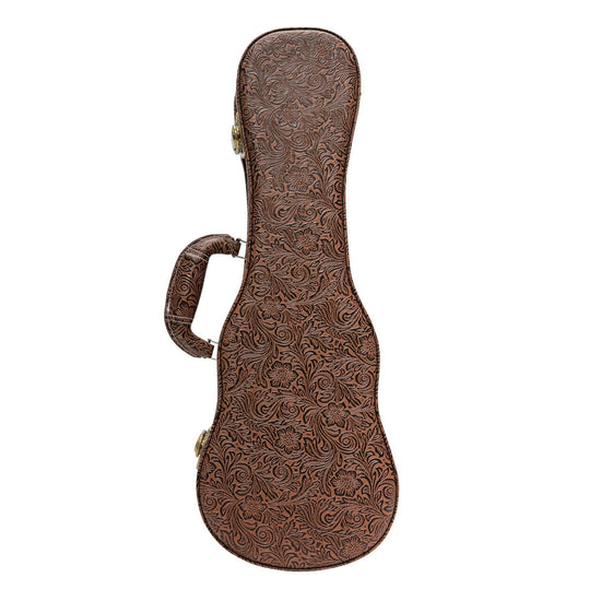 Tiki Deluxe Shaped Soprano Ukulele Hard Case (Paisley Brown)