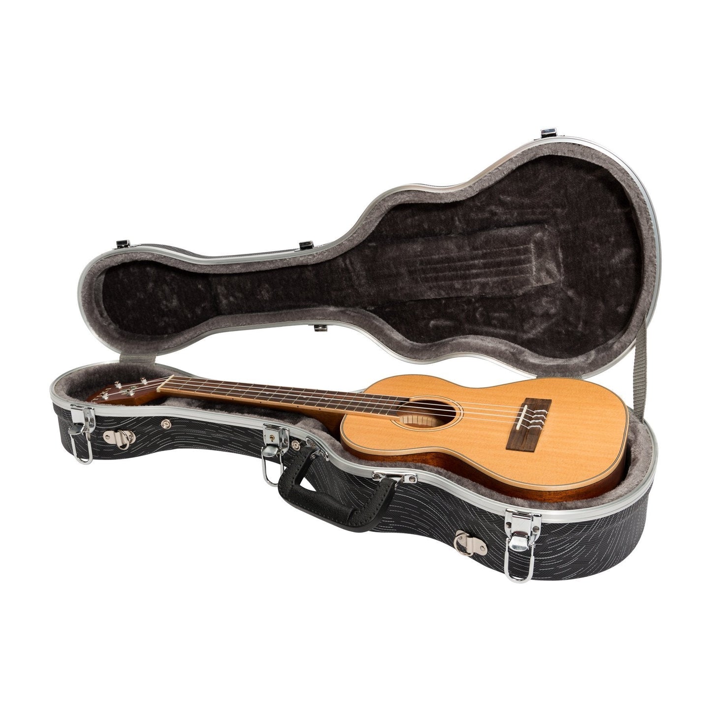 Tiki Deluxe Shaped Tenor Ukulele Flight Case (Grey/Black)