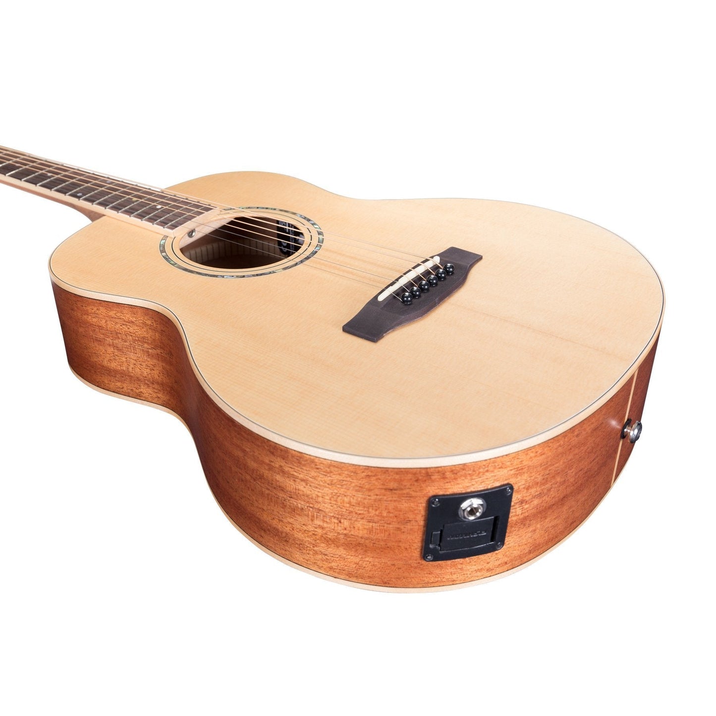 Timberidge '1 Series' Left Handed Solid Top Acoustic-Electric TS-Mini Guitar (Natural Satin)
