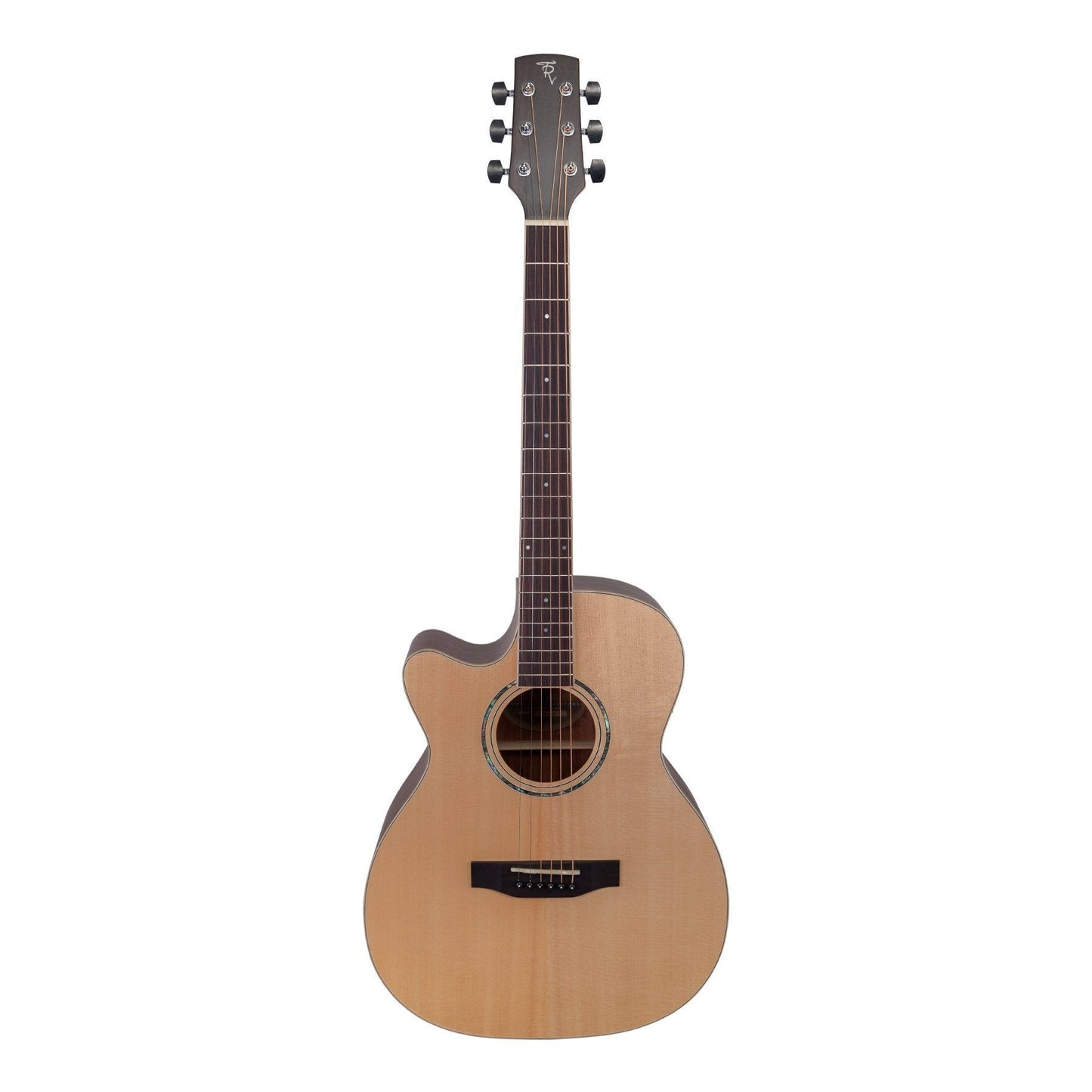 Timberidge '1 Series' Left Handed Spruce Solid Top Acoustic-Electric Small Body Cutaway Guitar (Natural Satin)