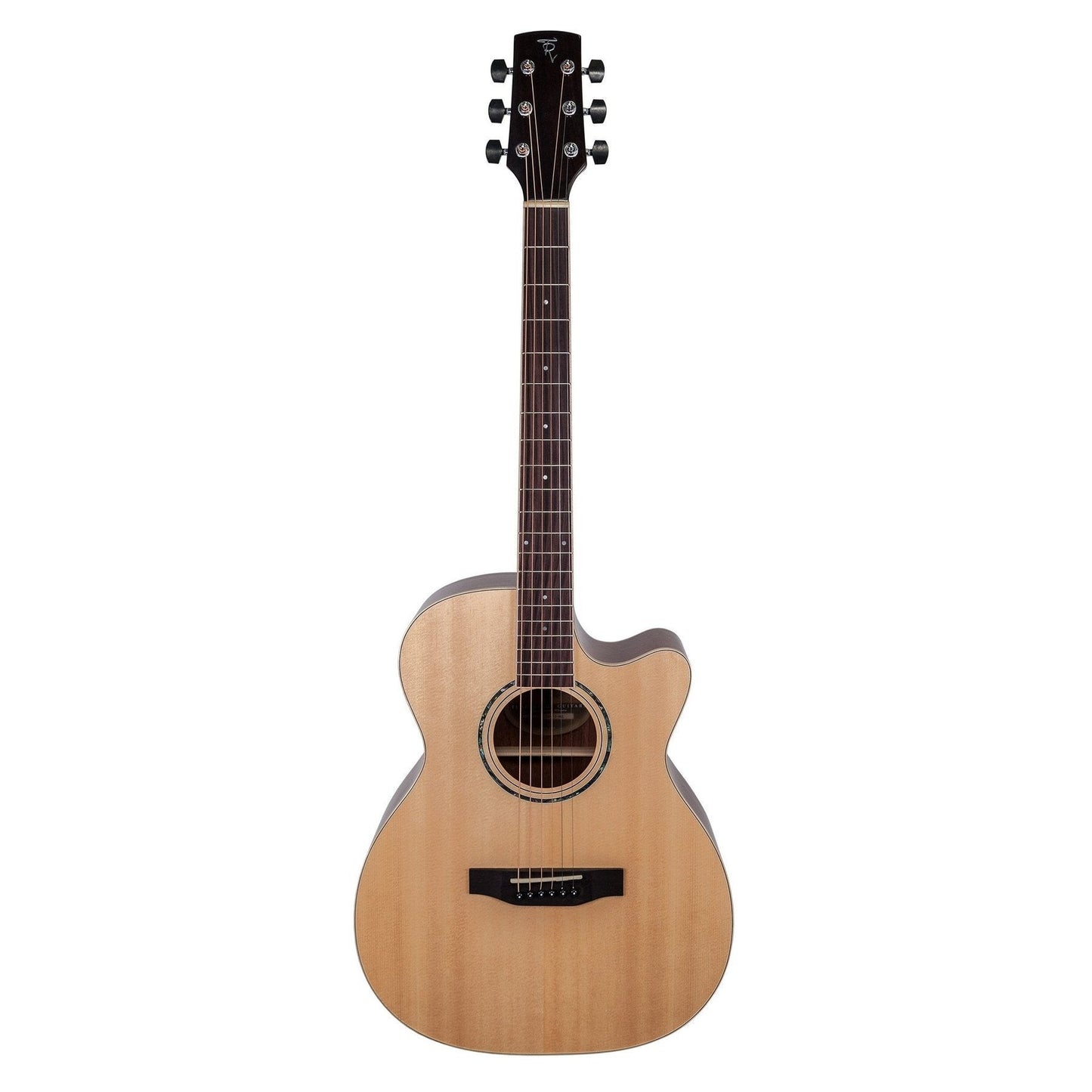 Timberidge '1 Series' Spruce Solid Top Acoustic-Electric Small Body Cutaway Guitar (Natural Gloss)