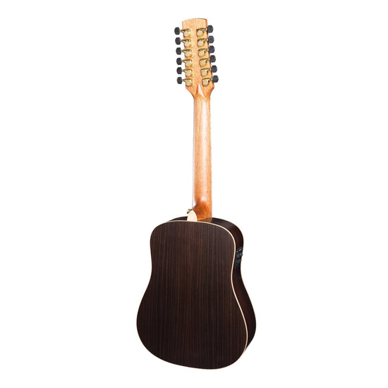 Timberidge '3 Series' 12-String Spruce Solid Top Acoustic-Electric Traveller Mini Guitar (Natural Satin)
