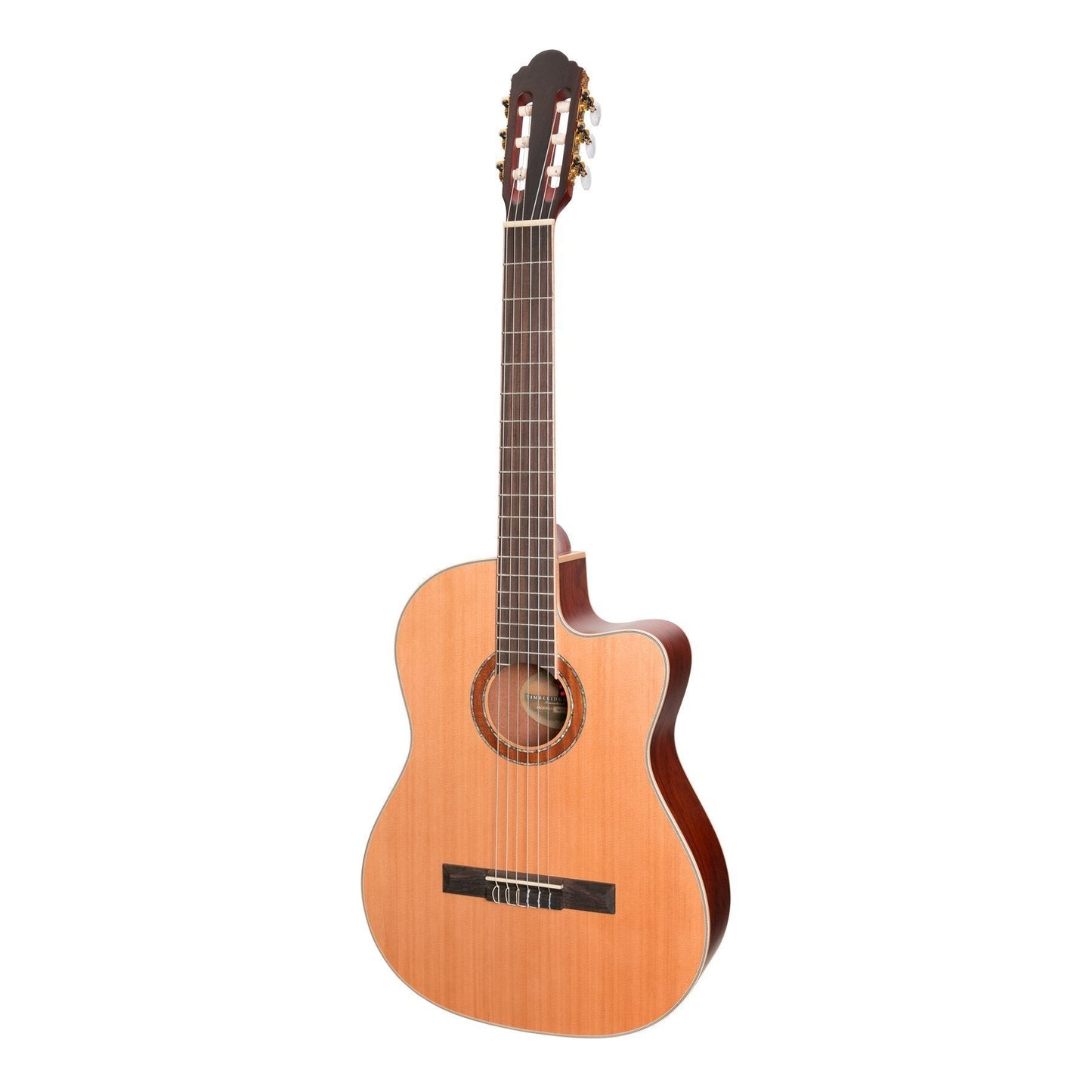 Timberidge '4 Series' Cedar Solid Top Acoustic-Electric Classical Cutaway Guitar (Natural Satin)