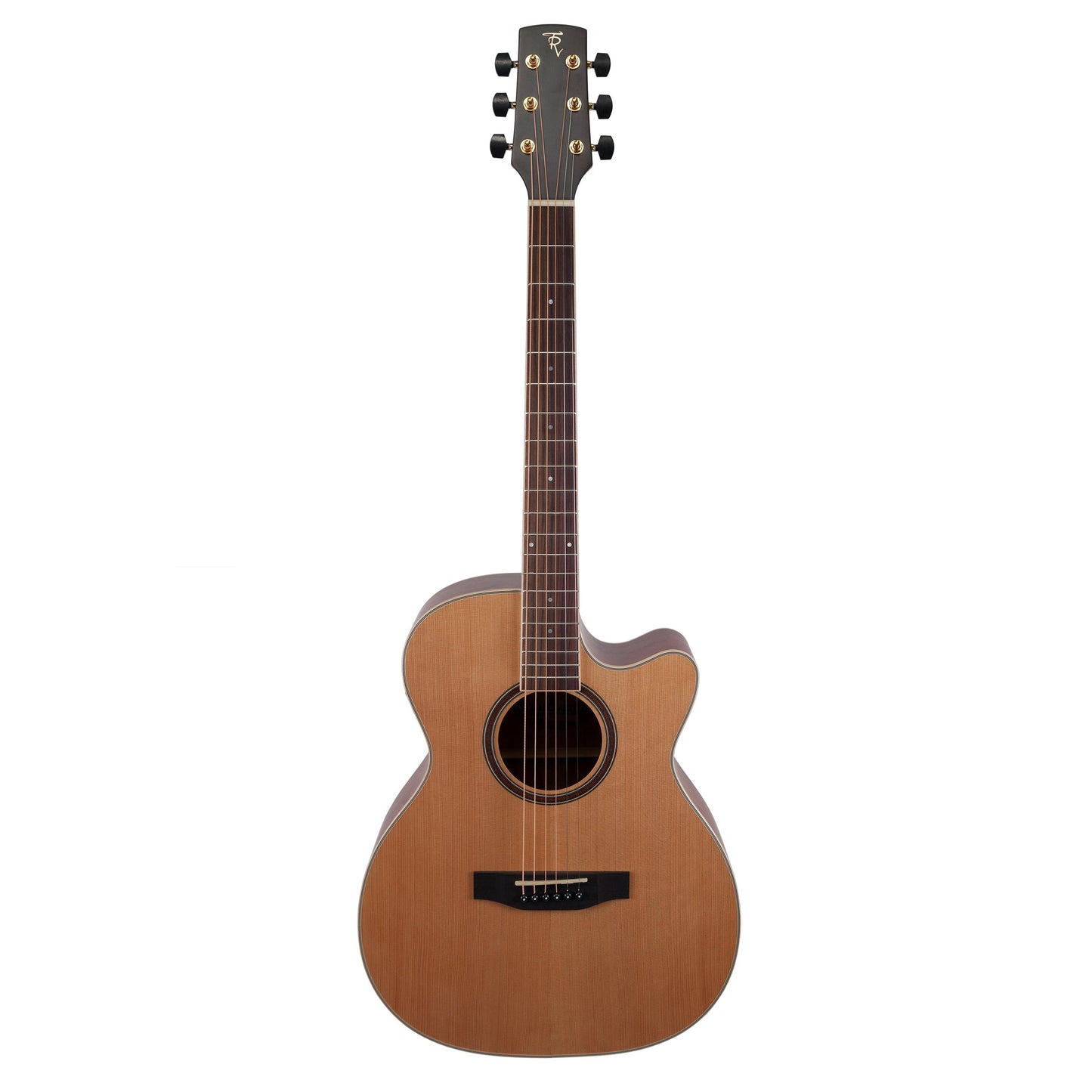 Timberidge '4 Series' Cedar Solid Top Acoustic-Electric Small Body Cutaway Guitar (Natural Satin)