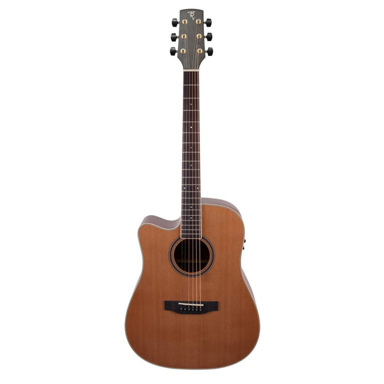 Timberidge '4 Series' Left Handed Cedar Solid Top Acoustic-Electric Dreadnought Cutaway Guitar (Natural Satin)