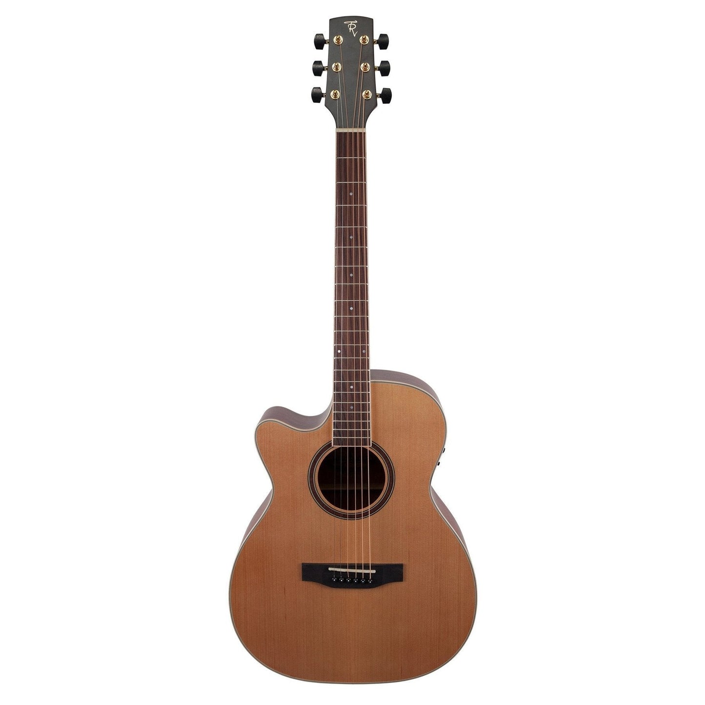 Timberidge '4 Series' Left Handed Cedar Solid Top Acoustic-Electric Small Body Cutaway Guitar (Natural Satin)