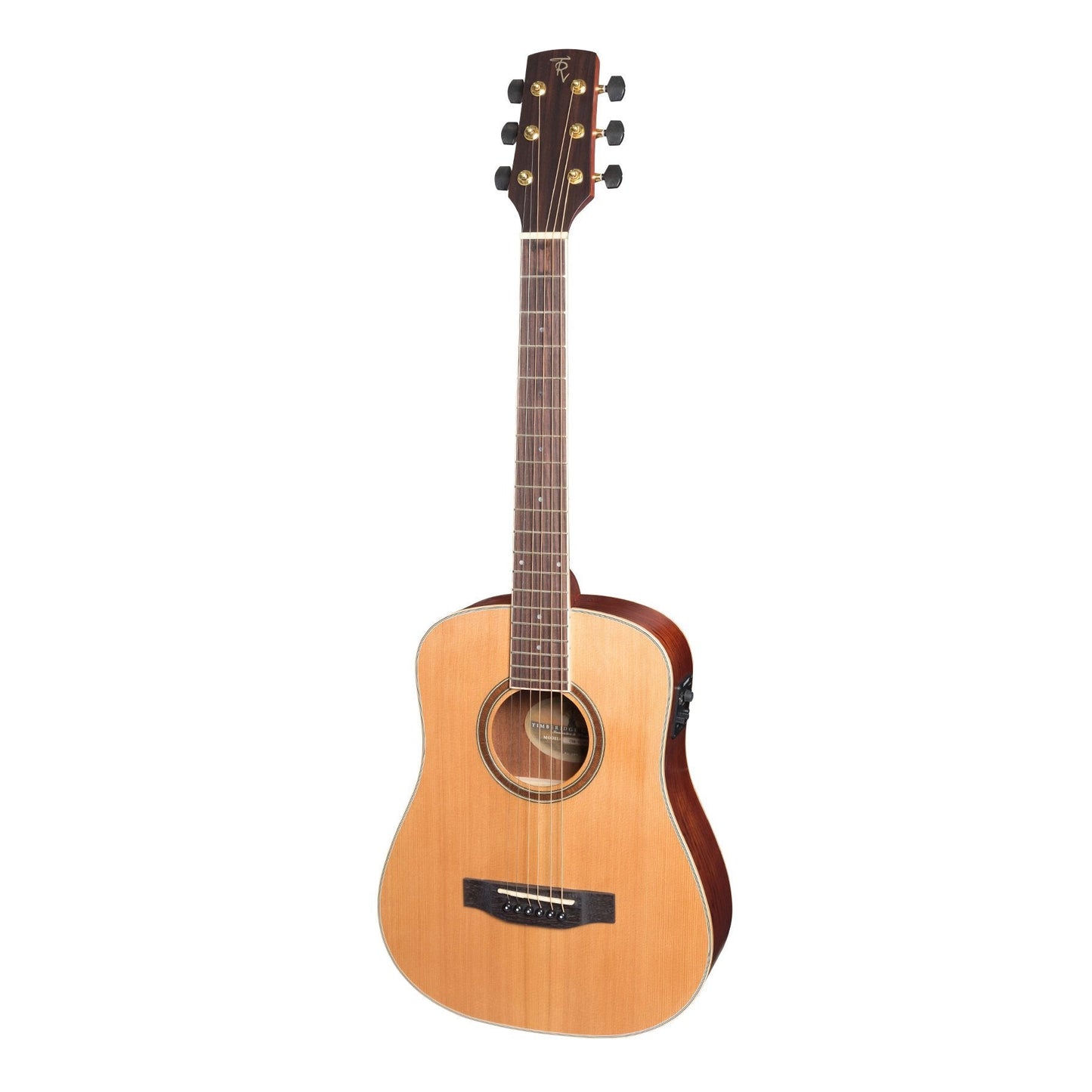 Timberidge '4 Series' Left Handed Cedar Solid Top Acoustic-Electric Traveller Mini Guitar (Natural Satin)