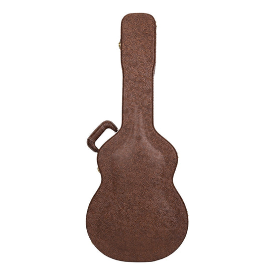 Timberidge Deluxe Shaped 12-String Small Body Acoustic Guitar Hard Case (Paisley Brown)