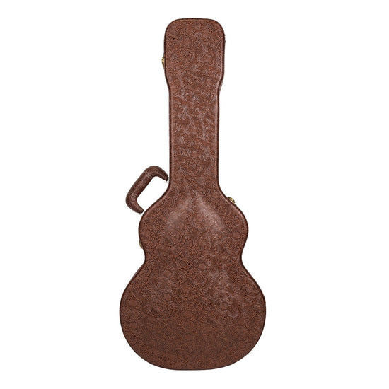 Load image into Gallery viewer, Timberidge Deluxe Shaped Traveller Acoustic Guitar Hard Case (Paisley Brown)
