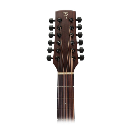 Timberidge 'Messenger Series' Left Handed 12-String Mahogany Solid Top Acoustic-Electric Small Body Cutaway Guitar (Natural Satin)