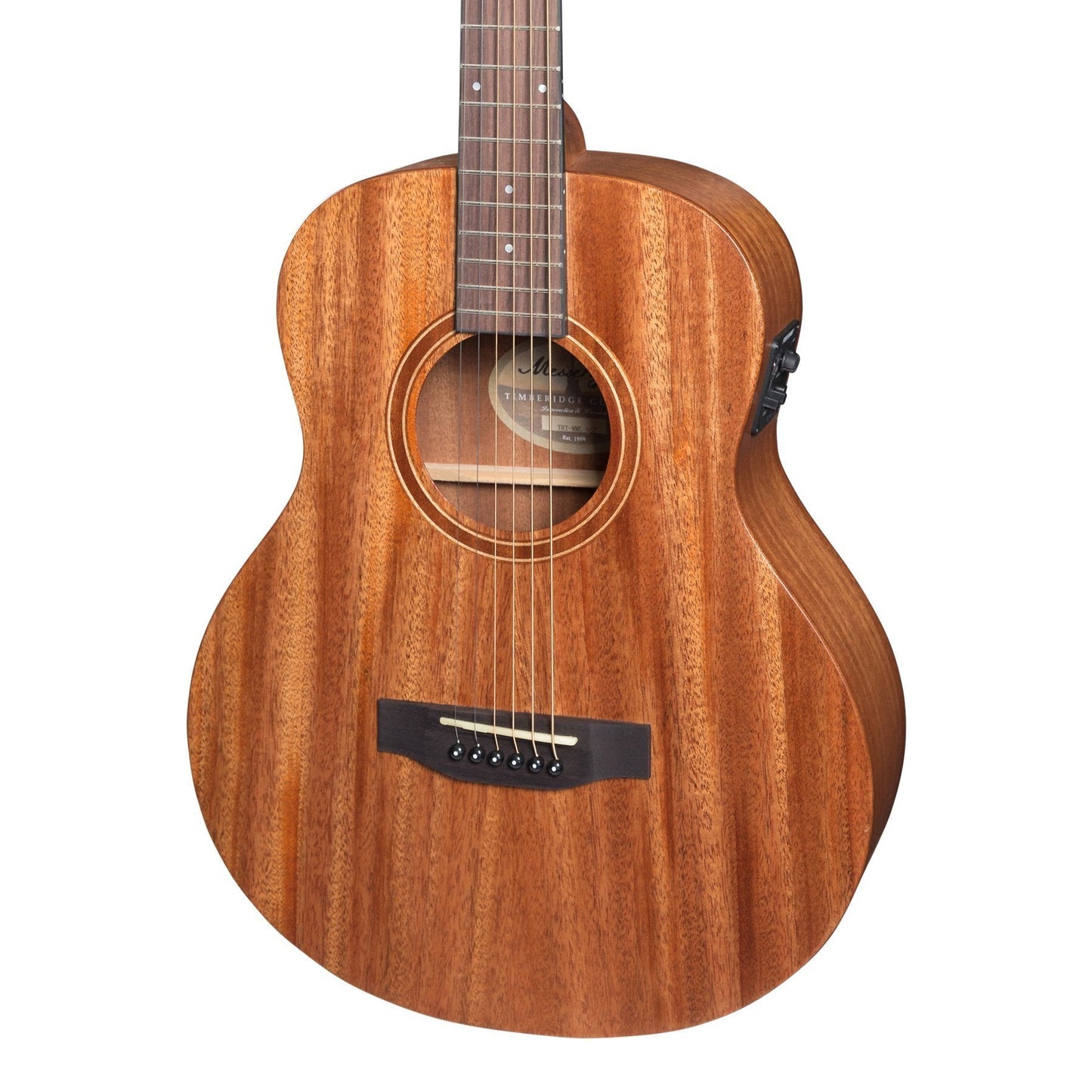 Timberidge 'Messenger Series' Left Handed Solid Mahogany Top Acoustic-Electric TS-Mini Guitar (Natural Satin)