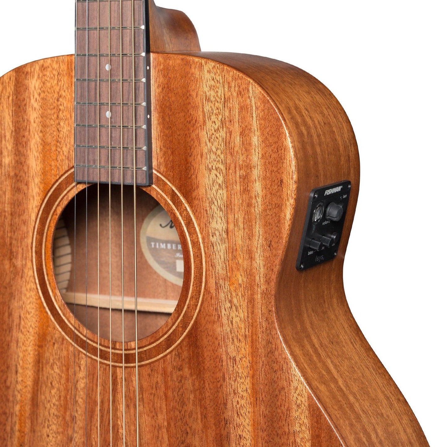 Timberidge 'Messenger Series' Left Handed Solid Mahogany Top Acoustic-Electric TS-Mini Guitar (Natural Satin)