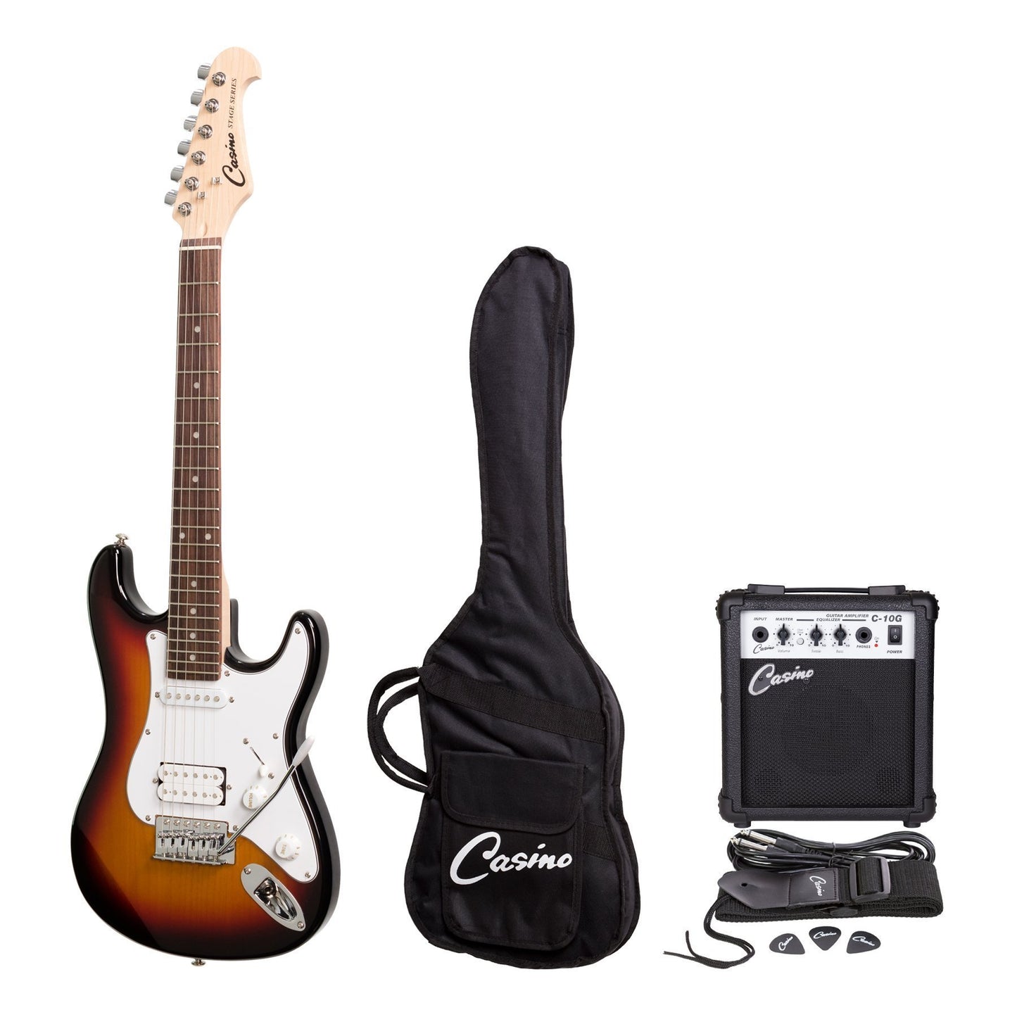Casino ST-Style 3/4 Size Electric Guitar and 10 Watt Amplifier Pack (Sunburst)