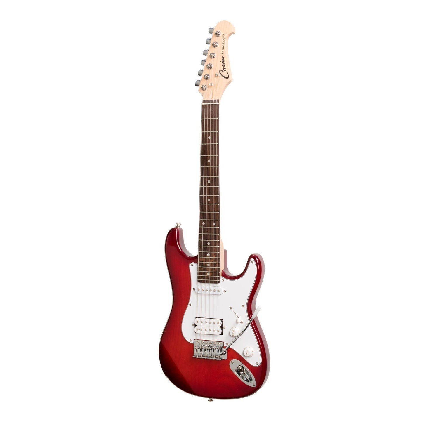 Casino ST-Style 3/4 Size Electric Guitar and 10 Watt Amplifier Pack (Transparent Wine Red)