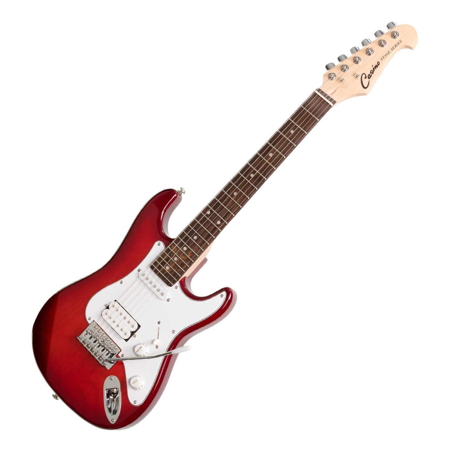Casino ST-Style 3/4 Size Electric Guitar and 10 Watt Amplifier Pack (Transparent Wine Red)