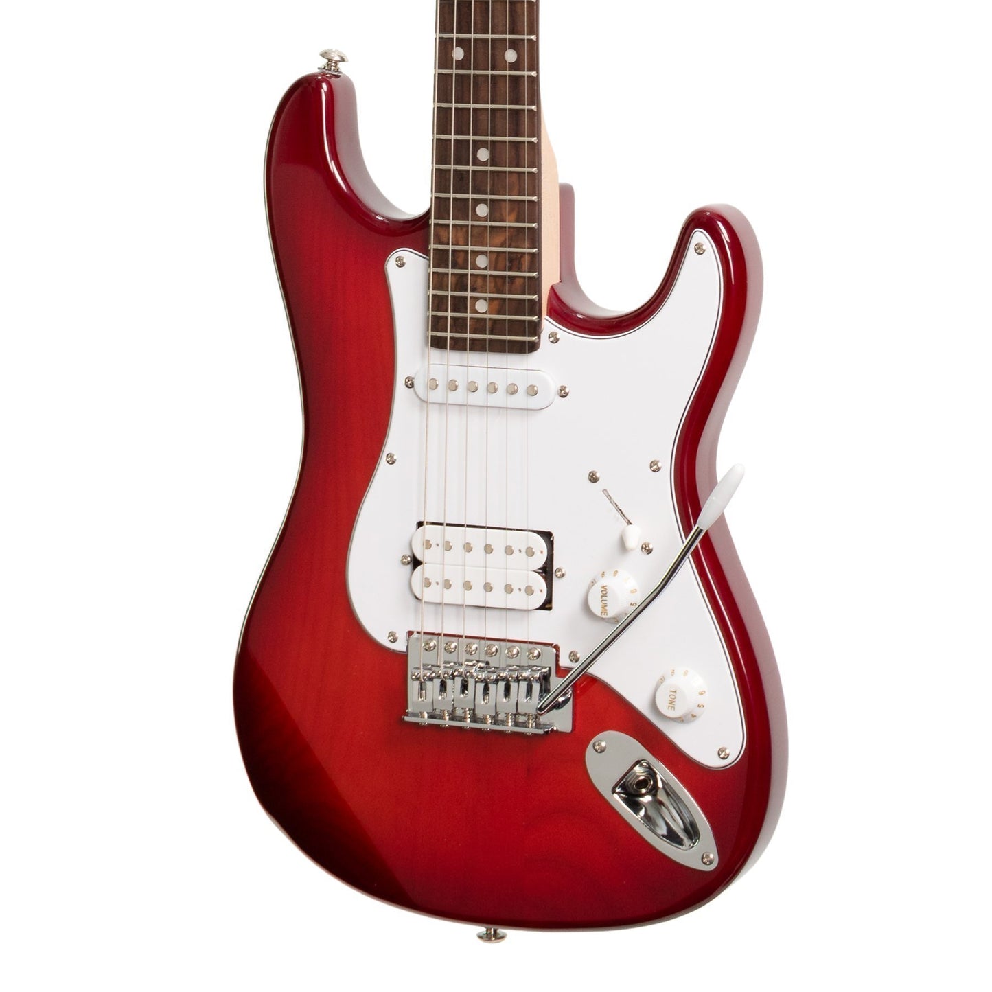 Casino ST-Style 3/4 Size Electric Guitar and 10 Watt Amplifier Pack (Transparent Wine Red)