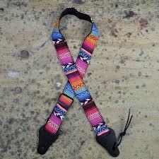 Colonial Leather Ukulele Strap Rasta Pink